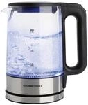 GOURMETmaxx Wasserkocher schwarz silber Glas Edelstahl B/H/L: ca. 15x24x21 cm ca. 1,7