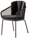 Sieger Gomera Dining Sessel Grau mit Rope Bespannung mit Sitzkissen
