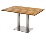 Niehoff Bistro Tisch rechteckig 120x81cm, Teak ge&ouml;lt