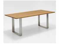 Niehoff Noah Tisch 180cm, Profilkufe, Tischplatte Teak-gebürstet