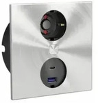 Naber Duplex E Doppel USB A+C mit Schukosteckdose, Edelstahl 7054004