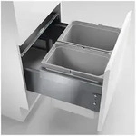 Naber Abfallsammler Cox&reg; Base 360 S/600-2, hellgrau, H 360mm ohne Biodeckel, 8012402