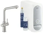 GROHE 31454DC1 Blue Home Trinkwasserarmatur, Starter Kit, L-Auslauf, supersteel