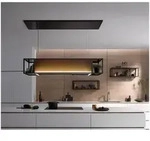 berbel Deckenlifthaube Skyline Frame BIH 140 SKF 1050244 aus schwarzem Glas mit Regal