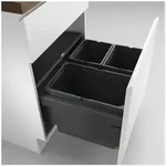 Naber Abfallsammler Cox&reg; Base 360 S/600-3, anthrazit, H 360mm ohne Biodeckel...