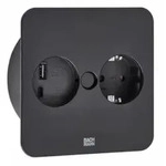 Bachmann Twist 2 USB A+C eckig mit Schukosteckdose, schwarz matt 7053197