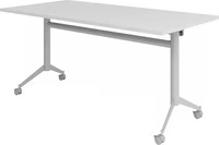 HAMMERBACHER Mehrzwecktisch KF 16 lichtgrau rechteckig, T-Fu&szlig;-Gestell silber, 160,0