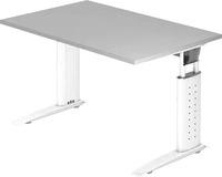 HAMMERBACHER US12 h&ouml;henverstellbarer Schreibtisch lichtgrau rechteckig,