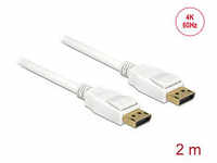 DeLOCK DisplayPort 1.2a Kabel 4K 60 Hz 2,0 m weiß 84877