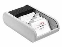 helit Visitenkartenbox lichtgrau/schwarz, für bis zu 300 Visitenkarten