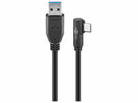 goobay USB C/USB 3.0 A Kabel 1,0 m schwarz 66501