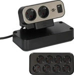 brennenstuhl estilo Duplex USB 10-fach Tischsteckdose 2,0 cm schwarz
