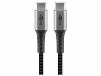 goobay USB C Kabel 1,0 m schwarz, grau 49302
