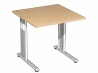 geramöbel Flex höhenverstellbarer Schreibtisch buche quadratisch,...
