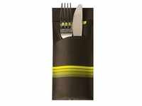 520 PAPSTAR Bestecktaschen Stripes schwarz/gelb 8,5 x 20,0 cm