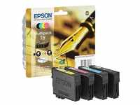 EPSON 16 / T1626 schwarz, cyan, magenta, gelb Druckerpatronen, 4er-Set C13T16264012