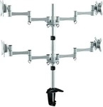 Neomounts h&ouml;henverstellbarer PC-Tisch schwarz f&uuml;r 1 Monitor, 1 Tastatur, 1 Maus,