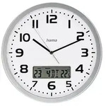 hama digitale Funkwanduhr Moorea weiß silber Kunststoff, Ø 30,0 cm hama digitale Funkwanduhr Moorea weiß silber Kunststoff, Ø 30,0 cm