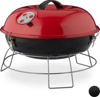 relaxdays Holzkohlegrill 36,0 x 36,0 x 27,0 cm, 1 St. rot