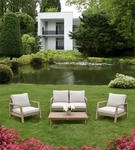 Garden Pleasure Loungegruppe SAN MATEO beige, braun Holz, 4-teilig