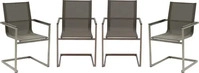 Garden Pleasure Gartenst&uuml;hle mit Armlehnen SIENNA grau, Metall, 4 St.