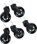 DXRacer Stuhlrollen Blade Wheels f&uuml;r Hartb&ouml;den, 5 St. schwarz