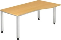 HAMMERBACHER QS18 h&ouml;henverstellbarer Schreibtisch buche Trapezform,...