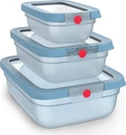 emsa Frischhaltedosen-Set ONECLICK blau 0,5/1,2/2,3 l, 3 St.