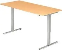 HAMMERBACHER XMST19 elektrisch h&ouml;henverstellbarer Schreibtisch buche rechteckig,