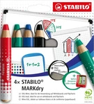 STABILO MARKdry Whiteboard- und Flipchart-Marker farbsortiert 1,0 - 10,0 mm, 4...