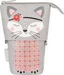 herlitz Stiftehalter Kitty grau Kunststoff 14,0 x 7,5 x 18,5 cm