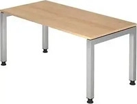 HAMMERBACHER JS16 h&ouml;henverstellbarer Schreibtisch eiche rechteckig, 4-Fu&szlig;-Gestell