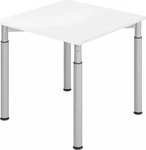 HAMMERBACHER Mirakel h&ouml;henverstellbarer Schreibtisch wei&szlig; quadratisch,