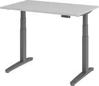 HAMMERBACHER XBHM12 elektrisch h&ouml;henverstellbarer Schreibtisch lichtgrau rechteckig,