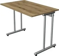 Kerkmann Smart office Schreibtisch eiche rechteckig, C-Fu&szlig;-Gestell silber 100,0 x
