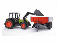bruder Claas Nectis 267F Traktor mit Anhänger 2112 Spielzeugauto