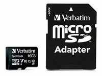 Verbatim Speicherkarte microSDHC-Card Premium 16 GB 44082