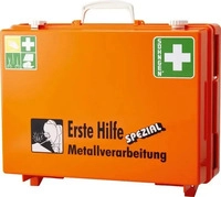 S&Ouml;HNGEN Erste-Hilfe-Koffer SPEZIAL Metallverarbeitung DIN 13157 + Erweiterung orange