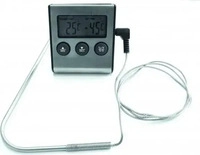 tepro Digitales Grill- und Brat Kerntemperatur-Lebensmittelthermometer silber
