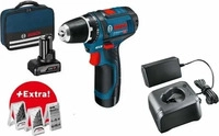 BOSCH Professional GSR 12V-15 Akku-Bohrschrauber-Set 12,0 V, mit 2 Akkus...