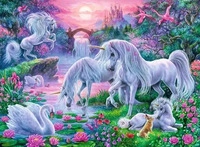 Ravensburger XXL Einh&ouml;rner im Abendrot Puzzle, 150 Teile