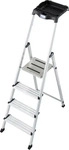 KRAUSE Stehleiter einseitig MONTO Secury mit Multi-Grip silber 4 Stufen, H: 160,0 cm
