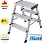 KRAUSE Klapptritt MONTO Treppo silber 2x 3 Stufen, H: 73,0 cm