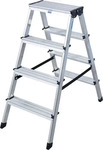 KRAUSE Stehleiter beidseitig MONTO Dopplo silber 2x 4 Stufen, H: 95,0 cm