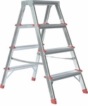 MUNK Stehleiter beidseitig 11164 silber 2x 4 Stufen, H: 86,0 cm