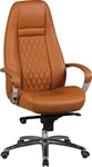 AMSTYLE Chefsessel, SPM1.299 Leder braun, Gestell silber caramel