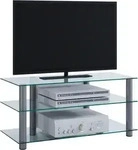 VCM my media 14130, VCM my media TV-Rack Netasa silber, klarglas silber/klarglas