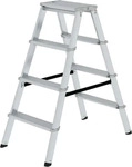 MUNK Stehleiter beidseitig 11234 silber 2x 4 Stufen, H: 93,0 cm