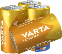 VARTA Batterien LONGLIFE Alkali-Mangan Mono D 1,5 V, 4 St.