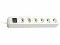 brennenstuhl Eco-Line 6-fach Steckdosenleiste mit Schalter 3,0 m weiß